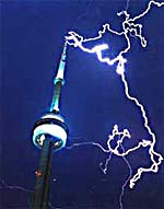 CN Tower striked by lightning